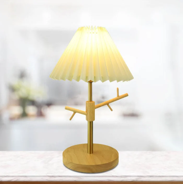 GloShine - nordische klappbare nachttischlampe mit dekorativer zieraufhängung