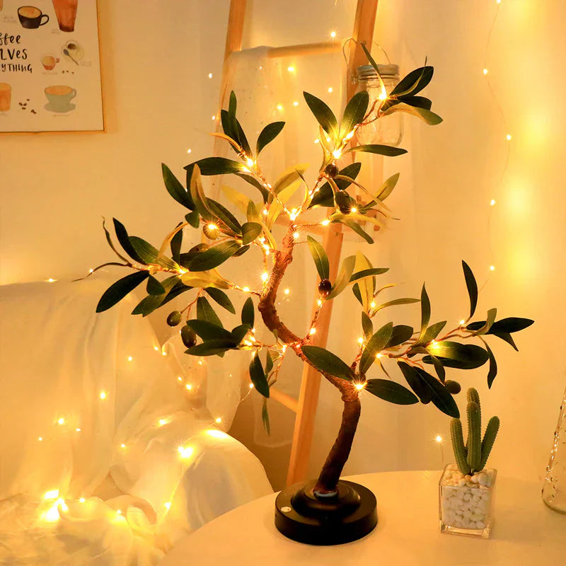Led-tischlampe in baumform