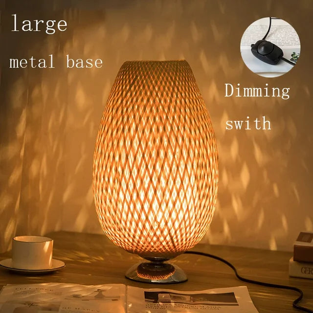 AntiqueBamboo - Vintage-Tischlampe aus Bambus