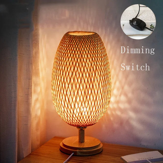 AntiqueBamboo - Vintage-Tischlampe aus Bambus