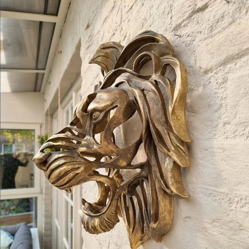 Regalroar lion - löwenkopf wandskulptur