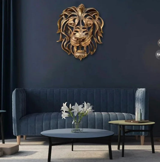 Regalroar lion - löwenkopf wandskulptur