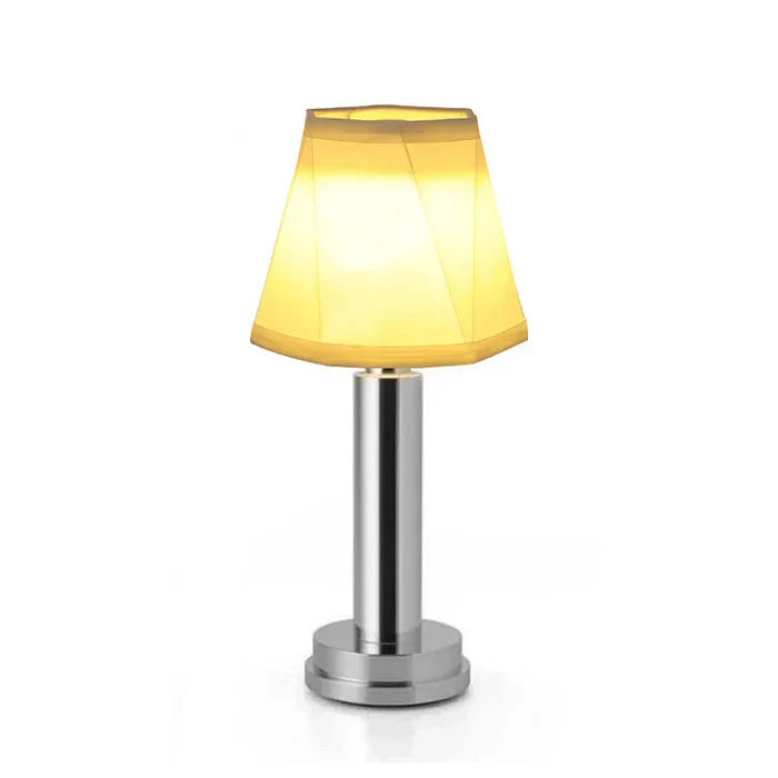 Kabellose led-tischlampe aus seidenmetall