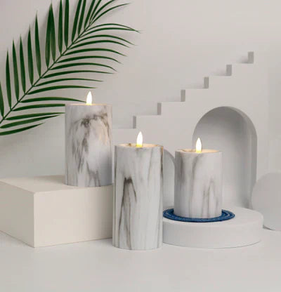 Candlylight | 3er set led marble kerzenlichter