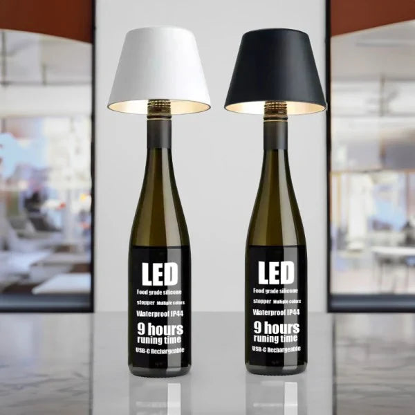 DIY wiederaufladbare weinflasche tischlampe kopf