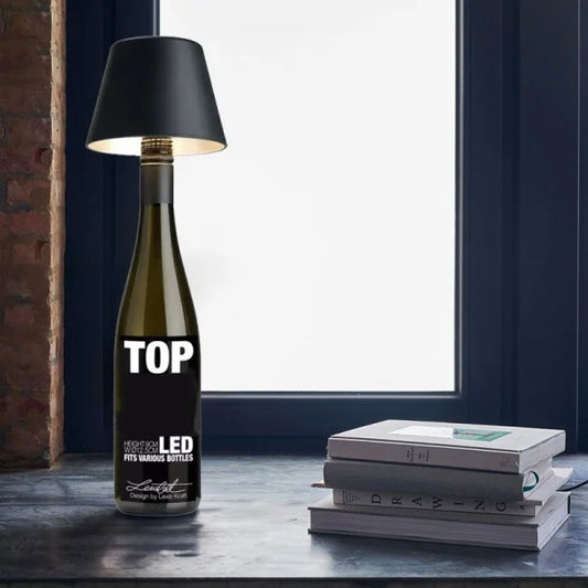 DIY wiederaufladbare weinflasche tischlampe kopf