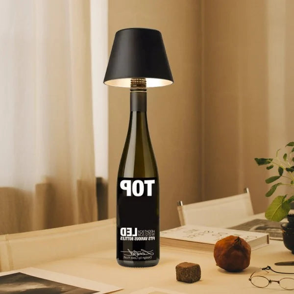 DIY wiederaufladbare weinflasche tischlampe kopf