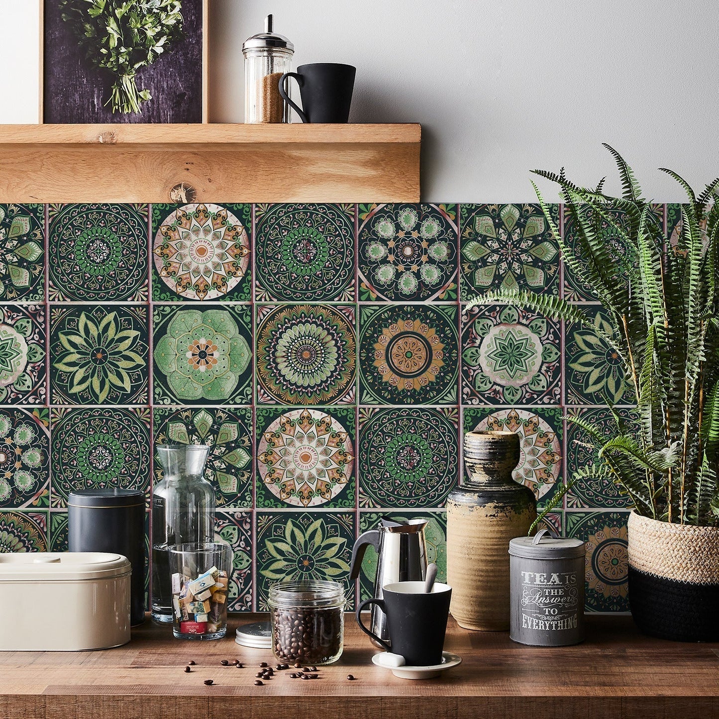 24 Stück europäische mandala-kacheln