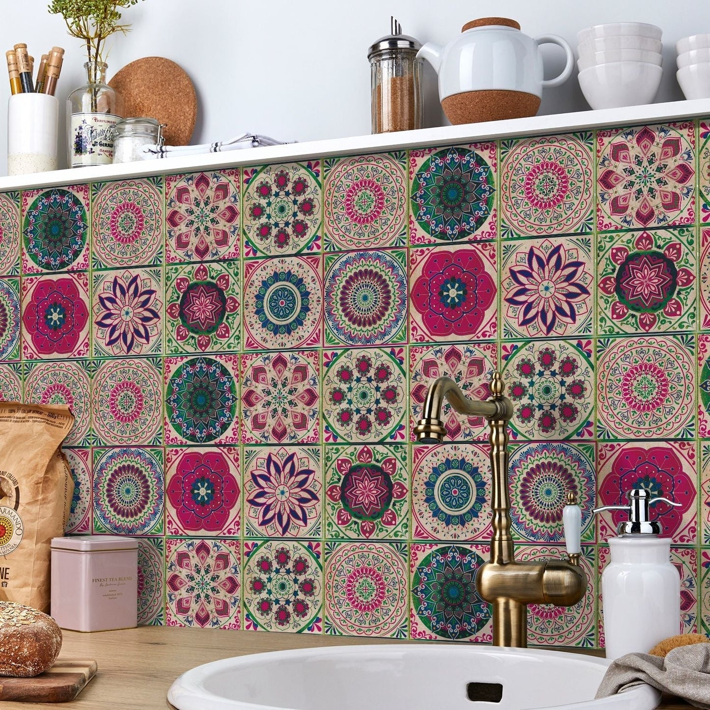 24 Stück europäische mandala-kacheln