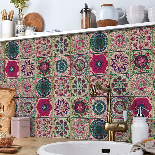 24 Stück europäische mandala-kacheln