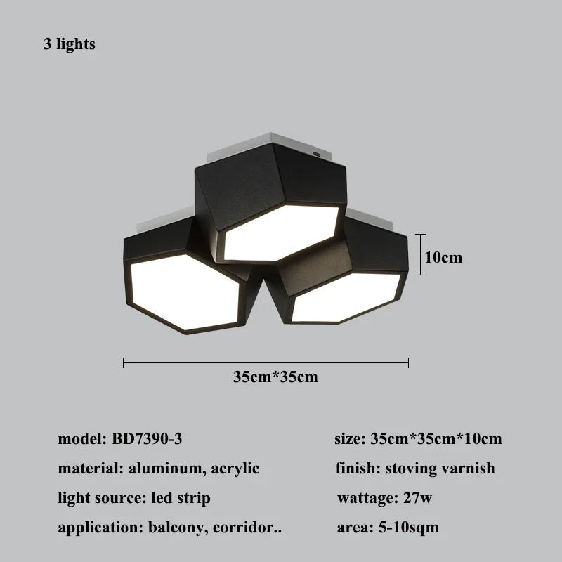 Moderne geometrie led-deckenleuchte