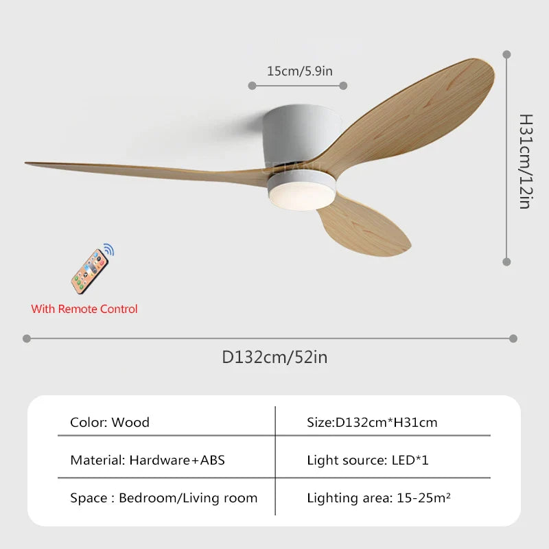 Nordische led-deckenventilatorlampe