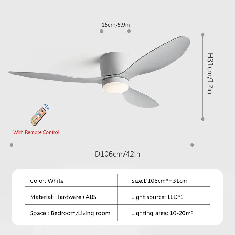 Nordische led-deckenventilatorlampe
