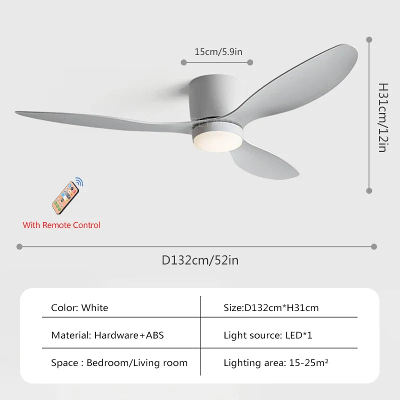 Nordische led-deckenventilatorlampe