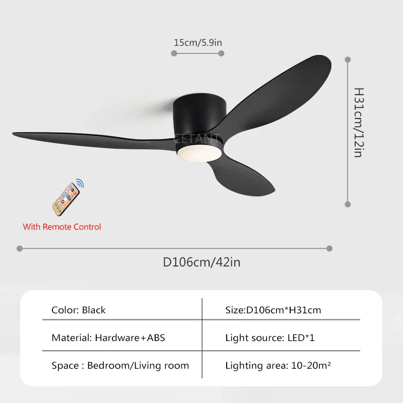 Nordische led-deckenventilatorlampe