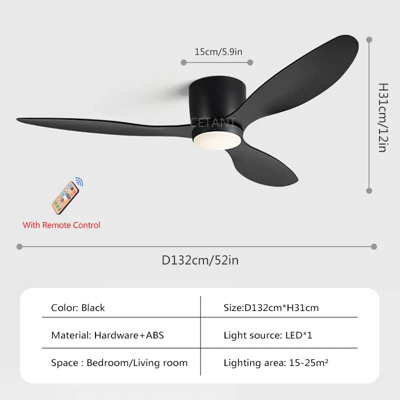 Nordische led-deckenventilatorlampe