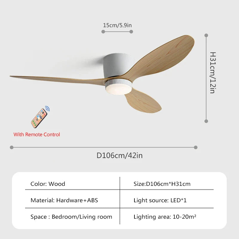 Nordische led-deckenventilatorlampe