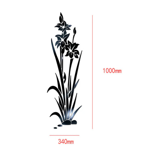 3D wandaufkleber blume kristall gras