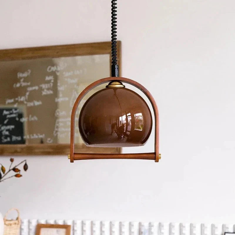 Vintage bauhaus holz pendelleuchten
