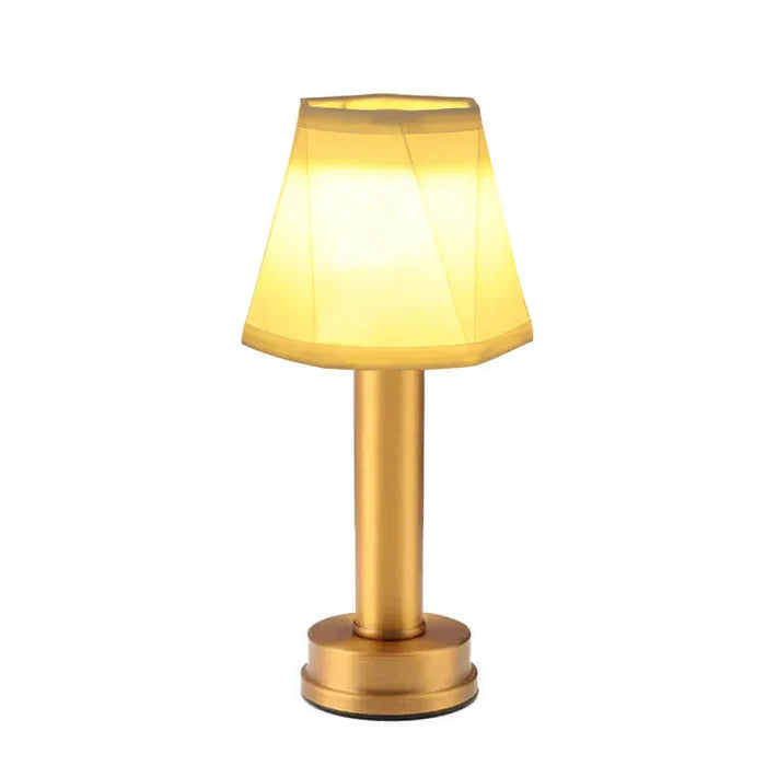 Kabellose led-tischlampe aus seidenmetall