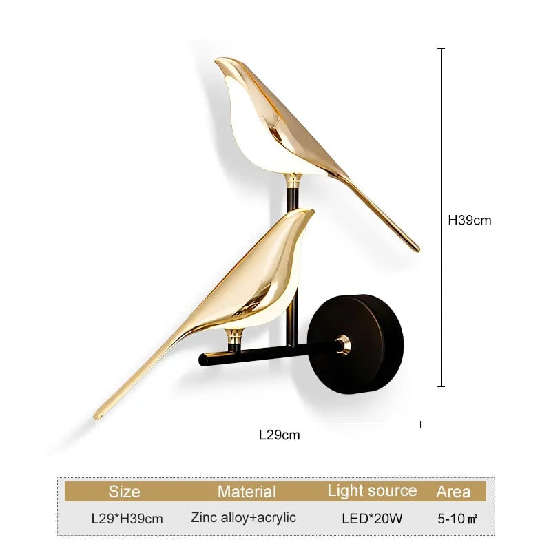 Wingspan - vogel wandleuchte 360° drehbar