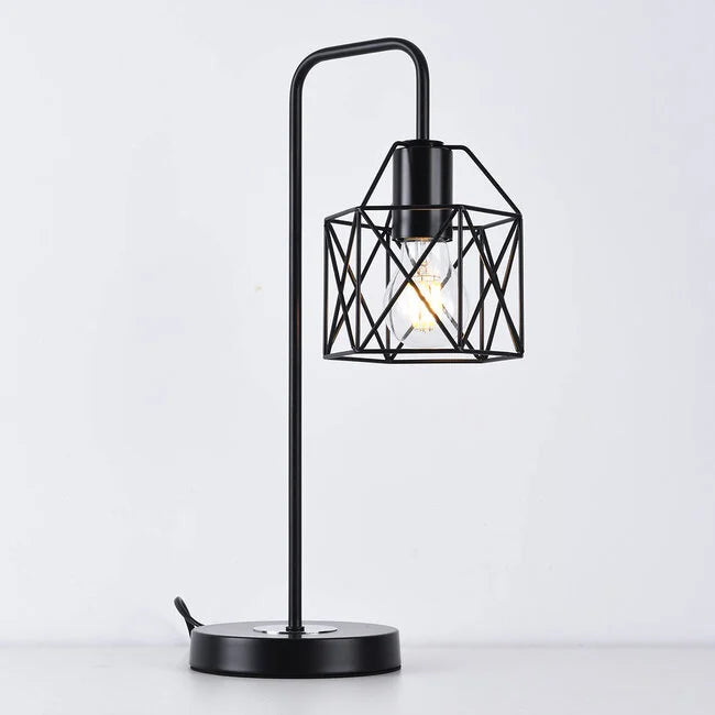 Industrielle schwarze metall-tischlampe - peru