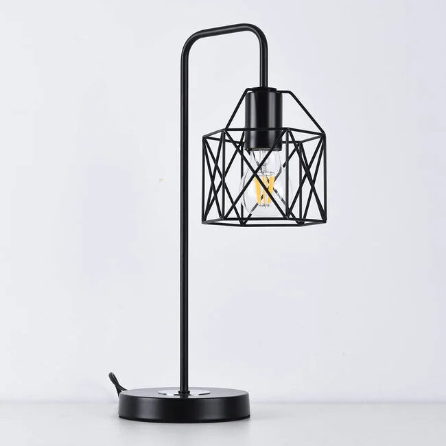 Industrielle schwarze metall-tischlampe - peru