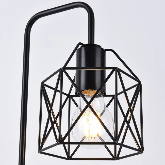 Industrielle schwarze metall-tischlampe - peru