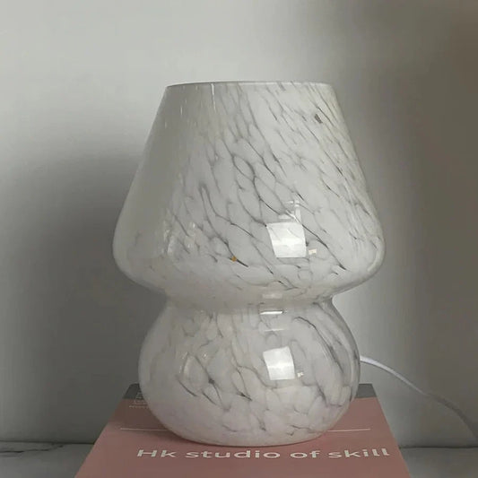 Pilzlampe aus glas – vintage-led-beleuchtung für schlafzimmer und heimdekoration