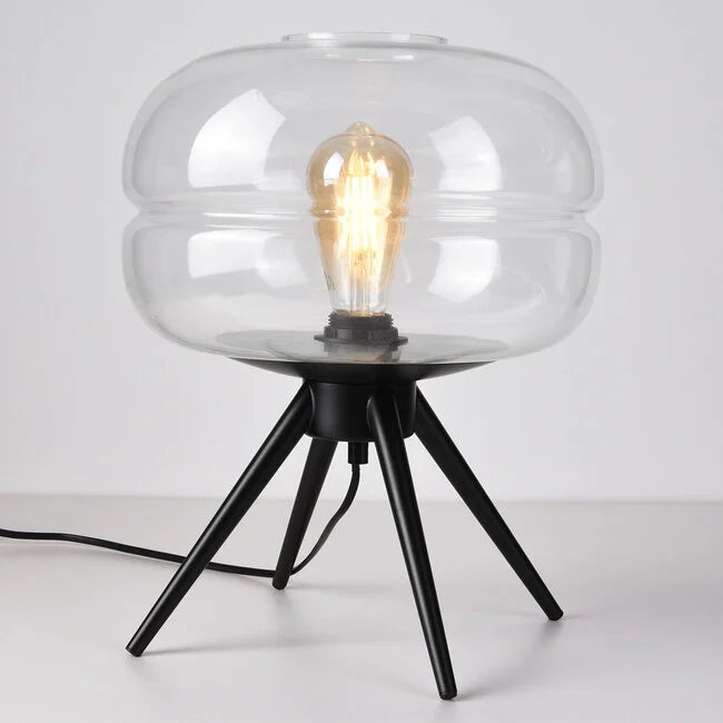 Moderne tischlampe joah mit transparentem glas