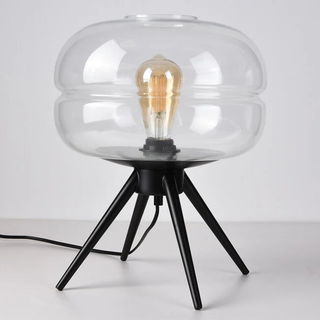 Moderne tischlampe joah mit transparentem glas