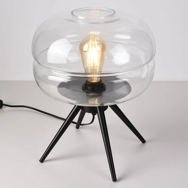 Moderne tischlampe joah mit transparentem glas