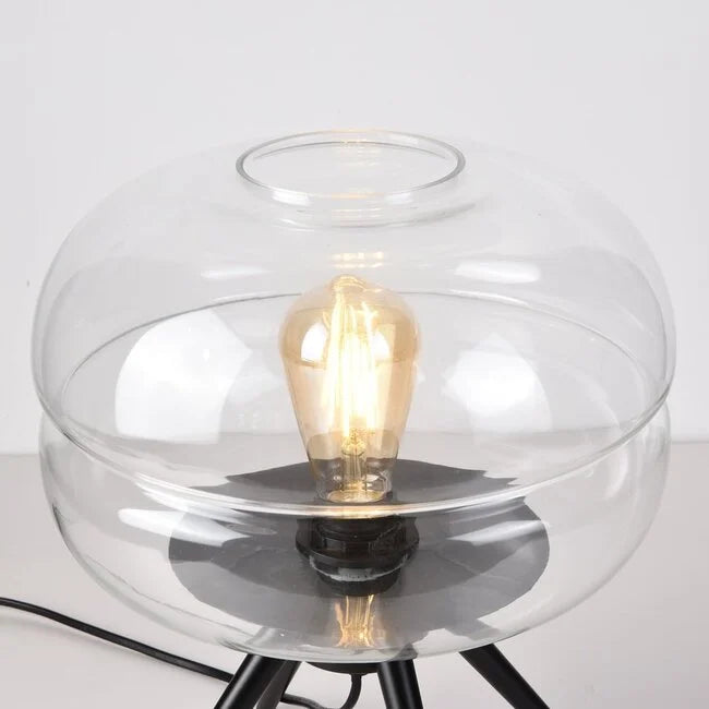 Moderne tischlampe joah mit transparentem glas