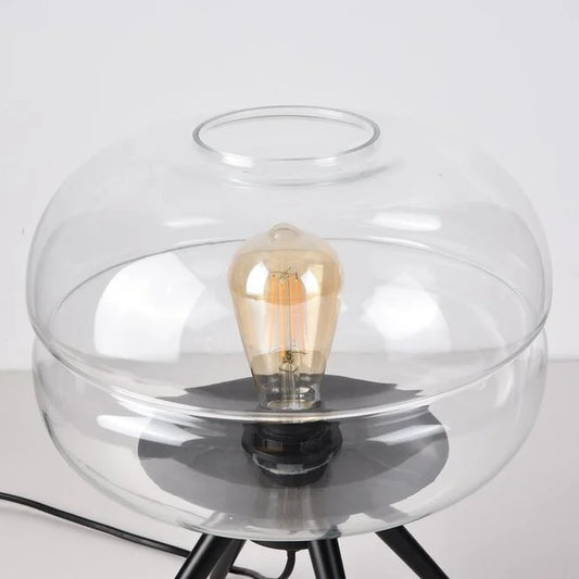 Moderne tischlampe joah mit transparentem glas