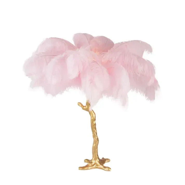 Tischlampe mit straubenfedern